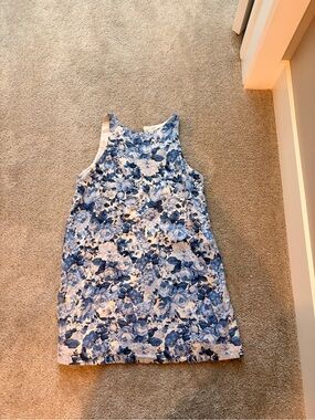 Abercrombie & Fitch White Dress with Blue Floral Print
